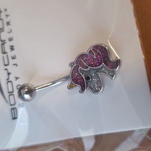 Stainless steel unicorn bellybutton ring